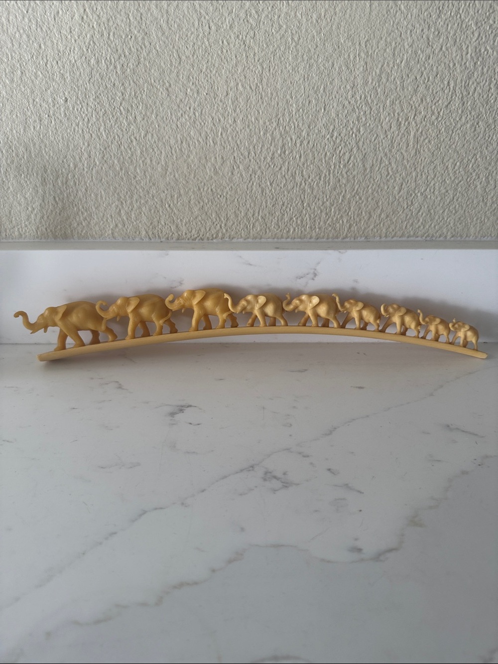 Vintage Yellow Resin Elephant Bridge